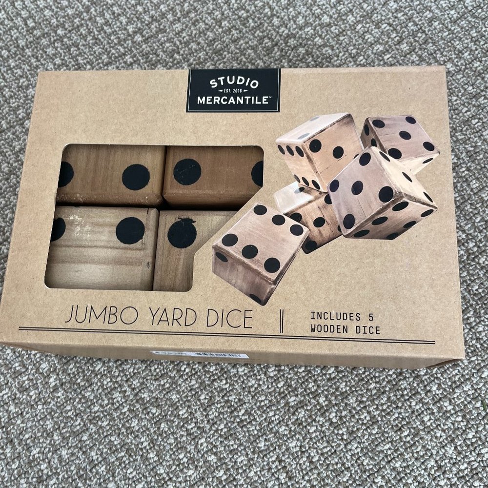 Studio Mercantile Jumbo Wooden Yard Dice Game - NWT